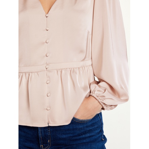 올드네이비 Waist-Defined Satin Peplum Top