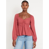 Shirred Crepe Top