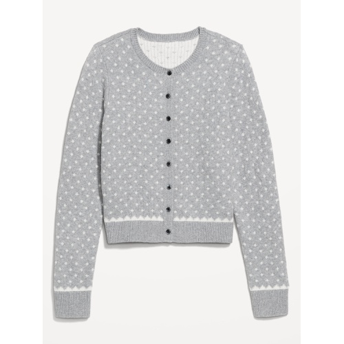 올드네이비 SoSoft Holiday Print Crop Cardigan Sweater