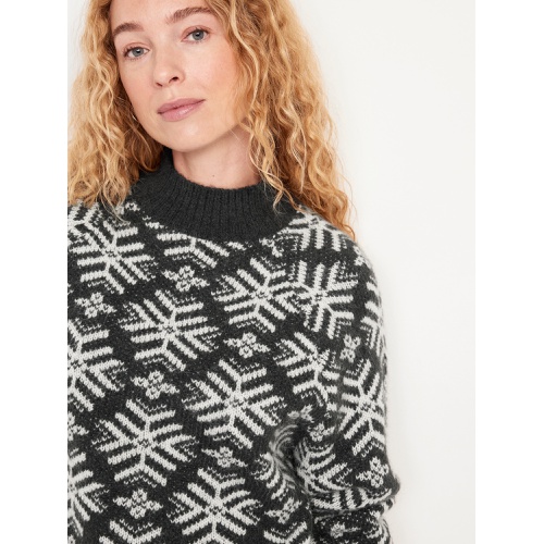 올드네이비 Holiday Print Mock-Neck Sweater