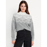 Holiday Print Mock-Neck Sweater Hot Deal