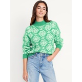 Holiday Print Mock-Neck Sweater Hot Deal