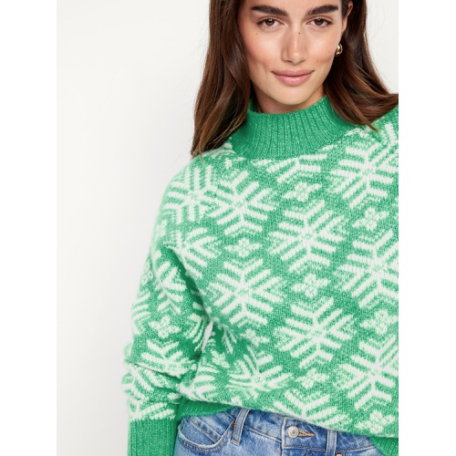 올드네이비 Holiday Print Mock-Neck Sweater Hot Deal