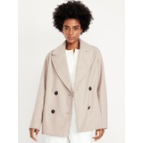 Oversized Double-Breasted Pea Coat Hot Deal