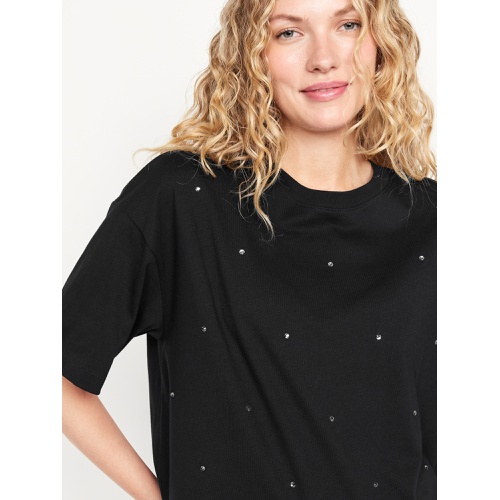 올드네이비 Oversized Crew-Neck Embellished T-Shirt