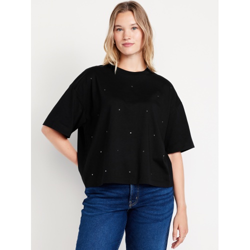 올드네이비 Oversized Crew-Neck Embellished T-Shirt