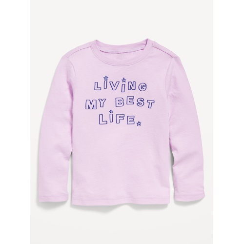 올드네이비 Long-Sleeve Graphic T-Shirt for Toddler Girls Hot Deal