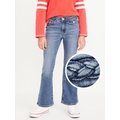 High-Waisted Braided-Waist Flare Jeans for Girls