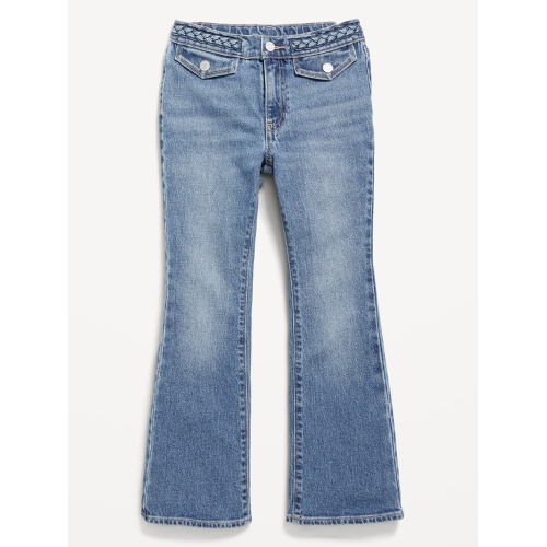 올드네이비 High-Waisted Braided-Waist Flare Jeans for Girls