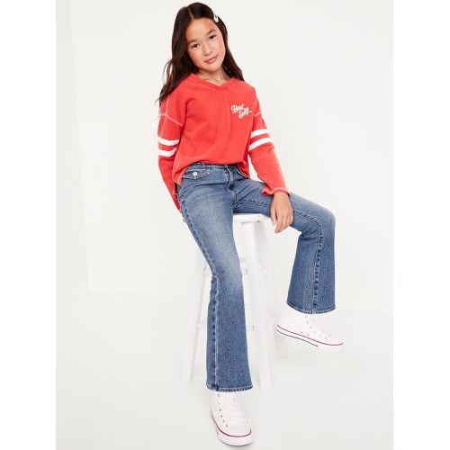 올드네이비 High-Waisted Braided-Waist Flare Jeans for Girls