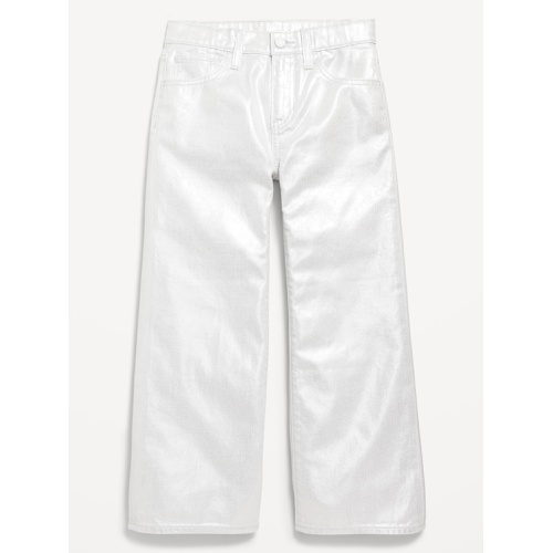 올드네이비 High-Waisted Baggy Silver Shine Wide-Leg Jeans for Girls