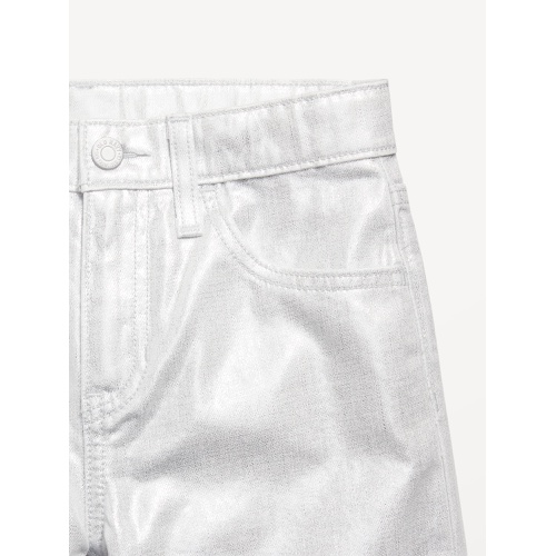 올드네이비 High-Waisted Baggy Silver Shine Wide-Leg Jeans for Girls