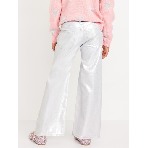 올드네이비 High-Waisted Baggy Silver Shine Wide-Leg Jeans for Girls