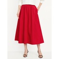 Taffeta Midi Swing Skirt