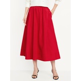 Taffeta Midi Swing Skirt