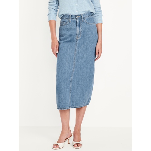 올드네이비 High-Waisted Wow Jean Midi Skirt