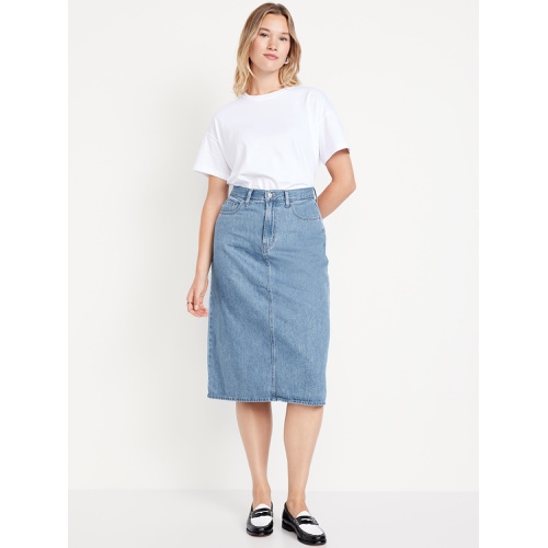 올드네이비 High-Waisted Wow Jean Midi Skirt