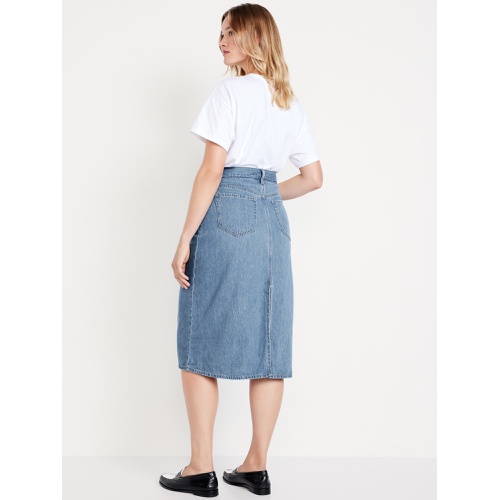 올드네이비 High-Waisted Wow Jean Midi Skirt