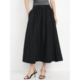 Shirred Midi Swing Skirt