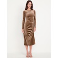 Ruched Velvet Midi Dress Hot Deal