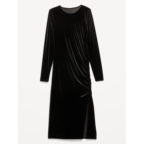 올드네이비 Ruched Velvet Midi Dress Hot Deal