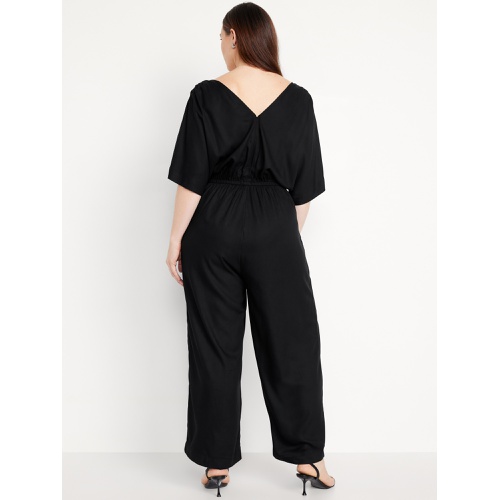 올드네이비 Waist-Defined Crepe Wide-Leg Jumpsuit Hot Deal