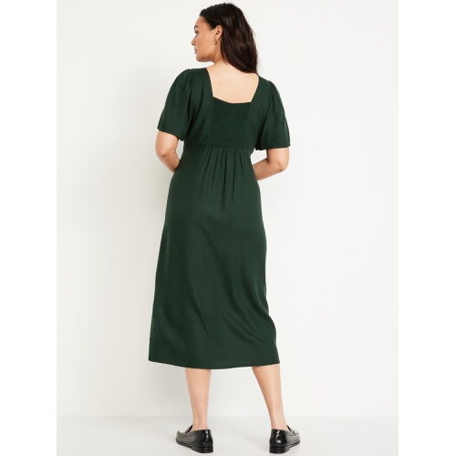 올드네이비 Button-Down Crepe Midi Dress