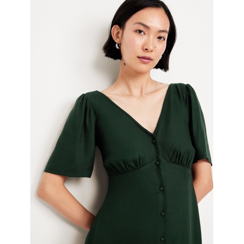 올드네이비 Button-Down Crepe Midi Dress