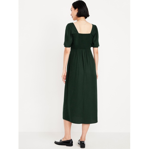 올드네이비 Button-Down Crepe Midi Dress