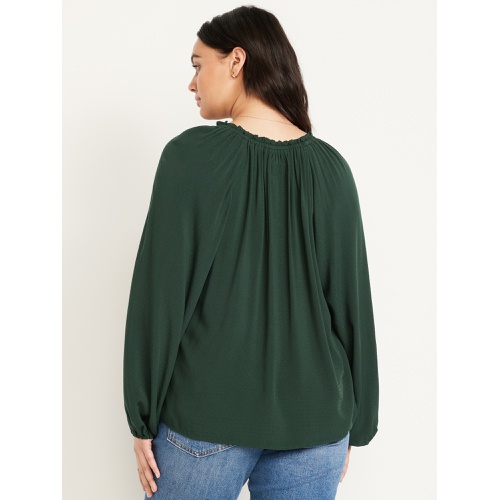 올드네이비 Ruffled Split-Neck Top