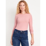 Plush-Knit Long-Sleeve T-Shirt