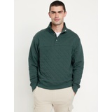 Quarter-Snap Quilted Fleece Sweatshirt