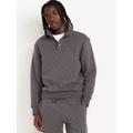 Quarter-Snap Quilted Fleece Sweatshirt