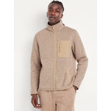 Sherpa-Lined Sweater Fleece Zip Jacket Hot Deal