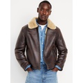 Faux-Leather Aviator Jacket Hot Deal