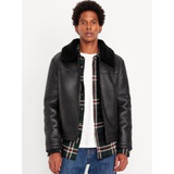 Faux-Leather Aviator Jacket Hot Deal