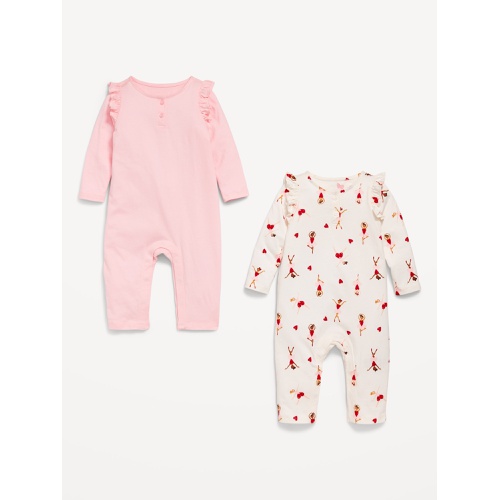 올드네이비 Printed Ruffle-Trim Jumpsuit 2-Pack for Baby Hot Deal