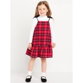 Ribbed Mock-Neck Top and Tie-Bow Ruffled Dress Set for Toddler Girls