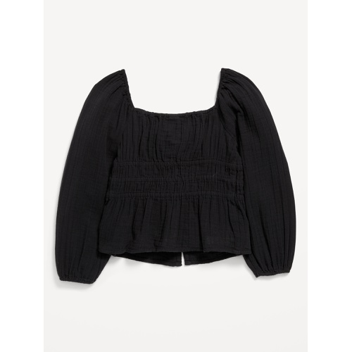 올드네이비 Long-Sleeve Double-Weave Bow Top for Girls Hot Deal