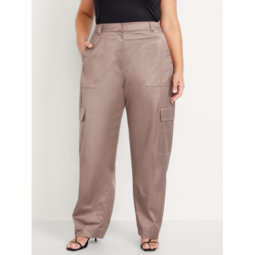 올드네이비 Extra-High Waisted Satin Cargo Barrel Wide-Leg Pants Hot Deal