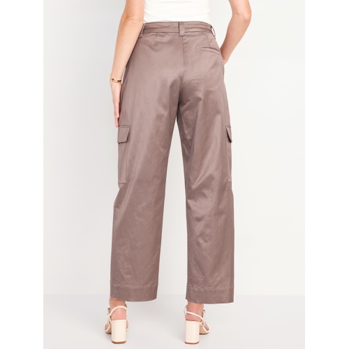 올드네이비 Extra-High Waisted Satin Cargo Barrel Wide-Leg Pants Hot Deal