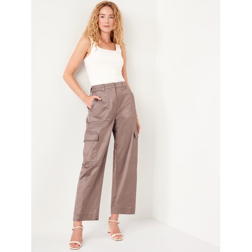 올드네이비 Extra-High Waisted Satin Cargo Barrel Wide-Leg Pants Hot Deal