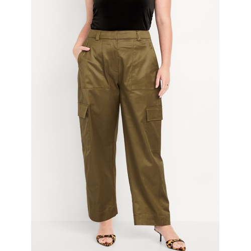 올드네이비 Extra-High Waisted Satin Cargo Barrel Wide-Leg Pants Hot Deal