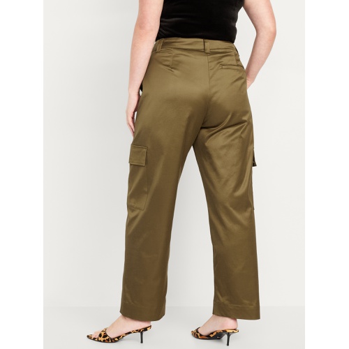 올드네이비 Extra-High Waisted Satin Cargo Barrel Wide-Leg Pants Hot Deal