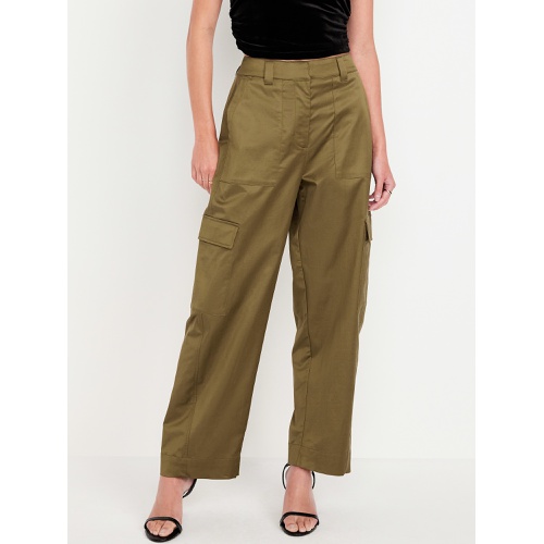 올드네이비 Extra-High Waisted Satin Cargo Barrel Wide-Leg Pants Hot Deal