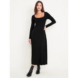 Fit & Flare Ribbed Maxi Dress Hot Deal