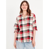 Flannel Boyfriend Button-Down Shirt