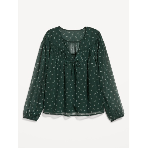 올드네이비 Tie-Front Chiffon Top Hot Deal