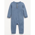 Long-Sleeve Jersey-Knit Henley One-Piece for Baby