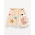 Embroidered Applique Tulle Tutu Skirt for Toddler Girls